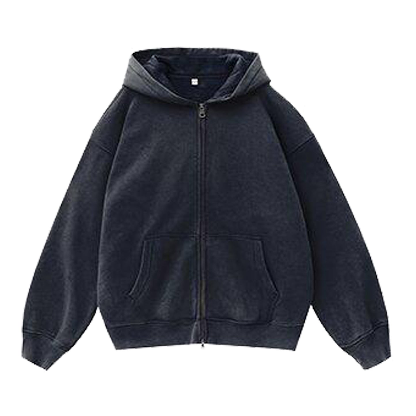 Fleece-lined Distressed Hooded Cardigan Sweater Women's Top