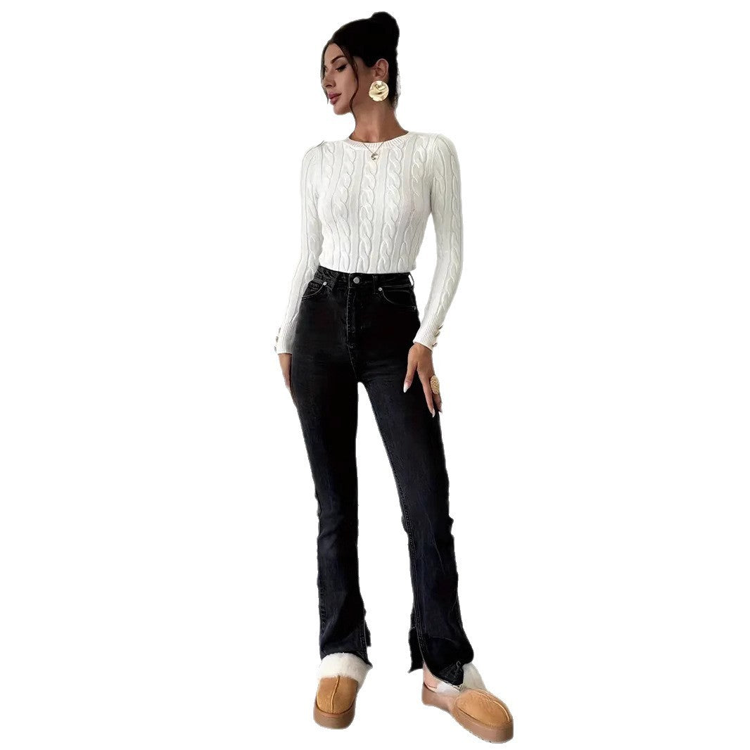 Women's Autumn And Winter Round Neck Sweater